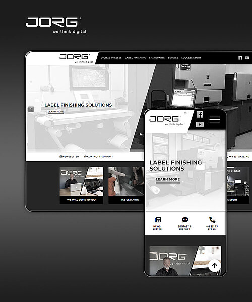 Webdesign & Umsetzung des Webprojekts JORG in Dortmund auf Screen und Smartphone