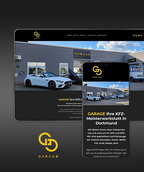 Webdesign & Umsetzung des Webprojekts GARAGE DO in Dortmund auf Screen und Smartphone