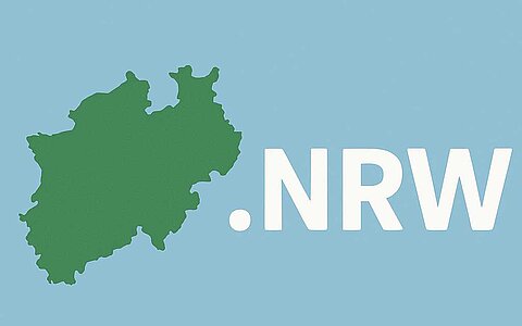 Bundeslandkarte mit Symbol-Bild für .nrw-Domains