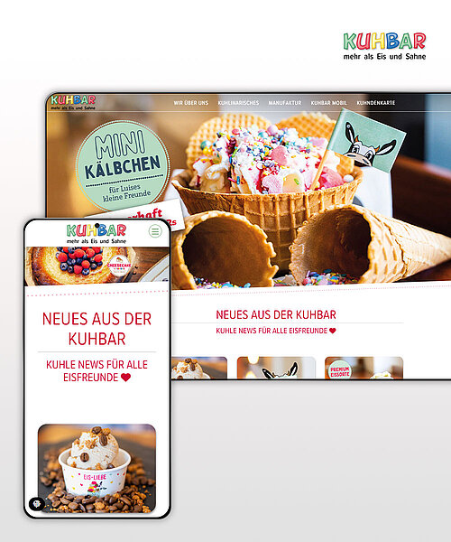 Webdesign & Webumsetzung des Webprojekts KUHBAR Webdesign & Webumsetzung des Webprojekts KUHBAR auf diversen mobile Devices