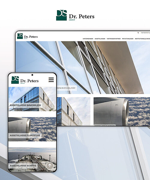 Umsetzung des Webprojekts Dr Peters auf Screen und Smartphone